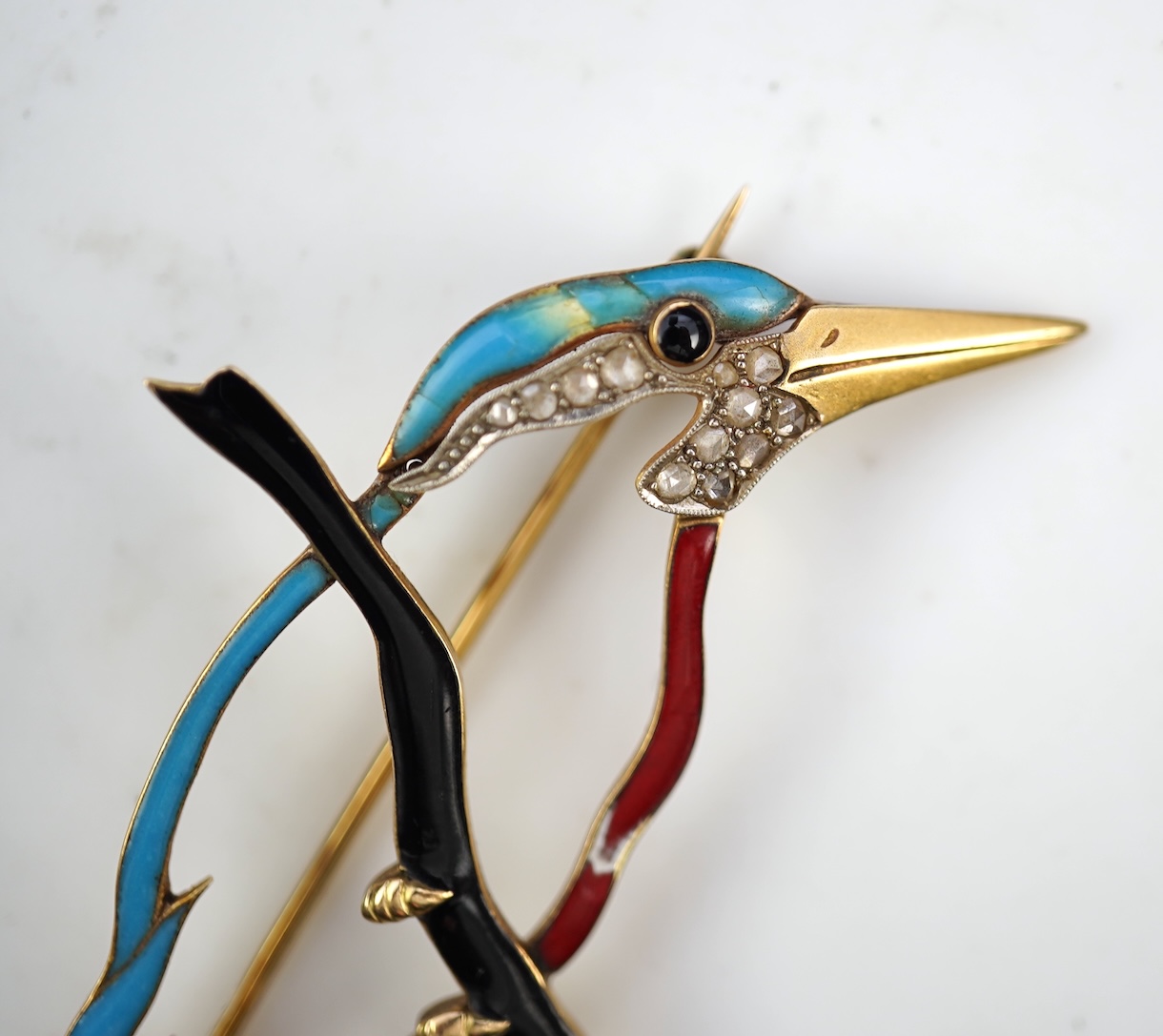 Josef Siess Sohne, a rare enamel and diamond brooch, Austria, circa 1910